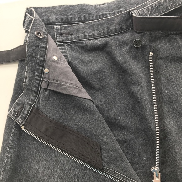 Sacai Black Denim Zipper Skirt - Picture 7 of 12